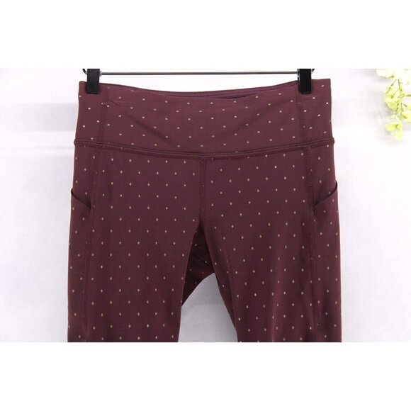 Lululemon Pace Rival Crop Night Fall Bordeaux Drama Gold Special Edition Sz 6 - Picture 3 of 7